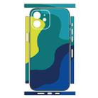 For iPhone 12 mini Geometric Style All-inclusive PET Phone Decal Adhesive Sticker(Green Blue) - 2