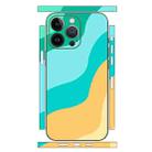 For iPhone 12 Pro Geometric Style All-inclusive PET Phone Decal Adhesive Sticker(Yellow Green) - 1