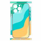 For iPhone 12 Pro Geometric Style All-inclusive PET Phone Decal Adhesive Sticker(Yellow Green) - 2