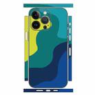 For iPhone 12 Pro Geometric Style All-inclusive PET Phone Decal Adhesive Sticker(Green Blue) - 1