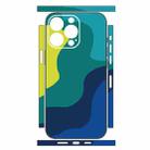 For iPhone 12 Pro Geometric Style All-inclusive PET Phone Decal Adhesive Sticker(Green Blue) - 2