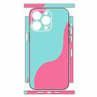 For iPhone 12 Pro Geometric Style All-inclusive PET Phone Decal Adhesive Sticker(Cyan-blue) - 2