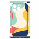 For iPhone 12 Pro Max Geometric Style All-inclusive PET Phone Decal Adhesive Sticker(White Green) - 2
