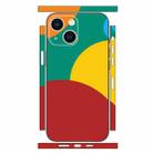 For iPhone 13 Geometric Style All-inclusive PET Phone Decal Adhesive Sticker(Dark Red Yellow) - 1