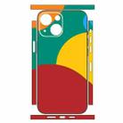 For iPhone 13 Geometric Style All-inclusive PET Phone Decal Adhesive Sticker(Dark Red Yellow) - 2