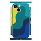 For iPhone 13 mini Geometric Style All-inclusive PET Phone Decal Adhesive Sticker(Green Blue) - 1