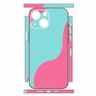 For iPhone 13 mini Geometric Style All-inclusive PET Phone Decal Adhesive Sticker(Cyan-blue) - 2