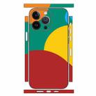 For iPhone 13 Pro Geometric Style All-inclusive PET Phone Decal Adhesive Sticker(Dark Red Yellow) - 1