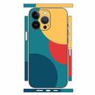 For iPhone 13 Pro Max Geometric Style All-inclusive PET Phone Decal Adhesive Sticker(Yellow Red) - 1