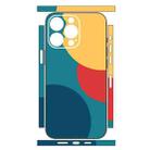 For iPhone 13 Pro Max Geometric Style All-inclusive PET Phone Decal Adhesive Sticker(Yellow Red) - 2