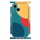 For iPhone 14 Geometric Style All-inclusive PET Phone Decal Adhesive Sticker(Yellow Red) - 1