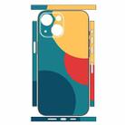 For iPhone 14 Geometric Style All-inclusive PET Phone Decal Adhesive Sticker(Yellow Red) - 2