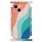 For iPhone 14 Geometric Style All-inclusive PET Phone Decal Adhesive Sticker(Orange Pink) - 1