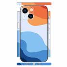 For iPhone 14 Geometric Style All-inclusive PET Phone Decal Adhesive Sticker(White Orange) - 1