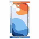 For iPhone 14 Geometric Style All-inclusive PET Phone Decal Adhesive Sticker(White Orange) - 2