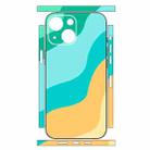 For iPhone 14 Plus Geometric Style All-inclusive PET Phone Decal Adhesive Sticker(Yellow Green) - 2