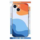 For iPhone 14 Plus Geometric Style All-inclusive PET Phone Decal Adhesive Sticker(White Orange) - 1