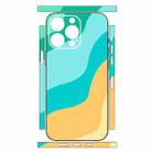 For iPhone 14 Pro Geometric Style All-inclusive PET Phone Decal Adhesive Sticker(Yellow Green) - 2