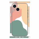 For iPhone 15 Plus Geometric Style All-inclusive PET Phone Decal Adhesive Sticker(Green White) - 1