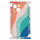 For iPhone 15 Plus Geometric Style All-inclusive PET Phone Decal Adhesive Sticker(Orange Pink) - 2