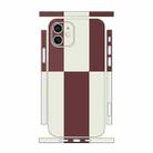 For iPhone 12 Color Matching All-inclusive PET Phone Decal Adhesive Sticker(White Wine Red) - 1