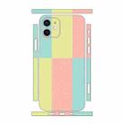 For iPhone 12 Color Matching All-inclusive PET Phone Decal Adhesive Sticker(Green Pink) - 1