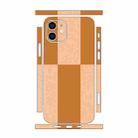 For iPhone 12 Color Matching All-inclusive PET Phone Decal Adhesive Sticker(Pink Brown) - 1