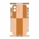 For iPhone 12 Color Matching All-inclusive PET Phone Decal Adhesive Sticker(Pink Brown) - 2