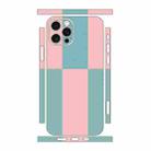 For iPhone 12 Pro Color Matching All-inclusive PET Phone Decal Adhesive Sticker(Blue Pink) - 1