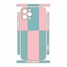 For iPhone 12 Pro Color Matching All-inclusive PET Phone Decal Adhesive Sticker(Blue Pink) - 2