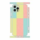 For iPhone 12 Pro Color Matching All-inclusive PET Phone Decal Adhesive Sticker(Green Pink) - 1