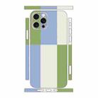For iPhone 12 Pro Max Color Matching All-inclusive PET Phone Decal Adhesive Sticker(Blue White) - 1