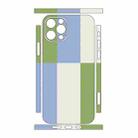For iPhone 12 Pro Max Color Matching All-inclusive PET Phone Decal Adhesive Sticker(Blue White) - 2