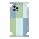 For iPhone 12 Pro Max Color Matching All-inclusive PET Phone Decal Adhesive Sticker(Green Blue) - 1