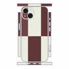 For iPhone 15 Plus Color Matching All-inclusive PET Phone Decal Adhesive Sticker(White Wine Red) - 1