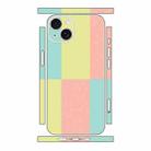 For iPhone 15 Plus Color Matching All-inclusive PET Phone Decal Adhesive Sticker(Green Pink) - 1