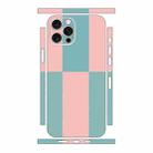 For iPhone 15 Pro Max Color Matching All-inclusive PET Phone Decal Adhesive Sticker(Blue Pink) - 1