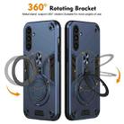 For Samsung Galaxy A14 4G / 5G Metal Ring 360 Degree Rotating Holder PC Hybrid TPU Phone Case(Navy Blue) - 2
