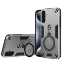 For Samsung Galaxy A16 4G / 5G Metal Ring 360 Degree Rotating Holder PC Hybrid TPU Phone Case(Silver Grey) - 1