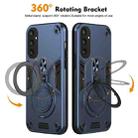 For Samsung Galaxy S24 5G Metal Ring 360 Degree Rotating Holder PC Hybrid TPU Phone Case(Navy Blue) - 2