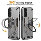 For Samsung Galaxy S24 5G Metal Ring 360 Degree Rotating Holder PC Hybrid TPU Phone Case(Silver Grey) - 2