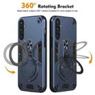 For Samsung Galaxy S23 FE 5G Metal Ring 360 Degree Rotating Holder PC Hybrid TPU Phone Case(Navy Blue) - 2