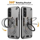 For Samsung Galaxy S24 FE 5G Metal Ring 360 Degree Rotating Holder PC Hybrid TPU Phone Case(Silver Grey) - 2