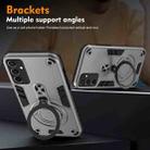 For Samsung Galaxy S24 FE 5G Metal Ring 360 Degree Rotating Holder PC Hybrid TPU Phone Case(Silver Grey) - 3