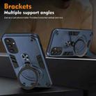 For Samsung Galaxy S25 5G Metal Ring 360 Degree Rotating Holder PC Hybrid TPU Phone Case(Navy Blue) - 3