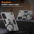 For Samsung Galaxy S25 5G Metal Ring 360 Degree Rotating Holder PC Hybrid TPU Phone Case(Silver Grey) - 3