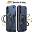 For Samsung Galaxy S25+ 5G Metal Ring 360 Degree Rotating Holder PC Hybrid TPU Phone Case(Navy Blue) - 2