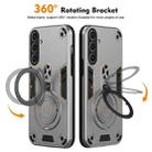 For Samsung Galaxy S25+ 5G Metal Ring 360 Degree Rotating Holder PC Hybrid TPU Phone Case(Silver Grey) - 2