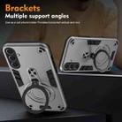 For Samsung Galaxy S25+ 5G Metal Ring 360 Degree Rotating Holder PC Hybrid TPU Phone Case(Silver Grey) - 3