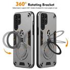 For Samsung Galaxy S25 Ultra 5G Metal Ring 360 Degree Rotating Holder PC Hybrid TPU Phone Case(Silver Grey) - 2